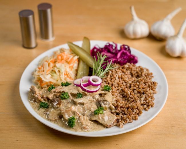 Bitki schabowe w sosie grzybowym